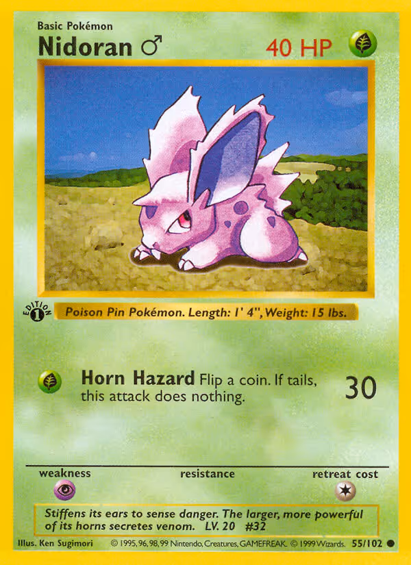 Nidoran♂ 55/102 Pokemon card