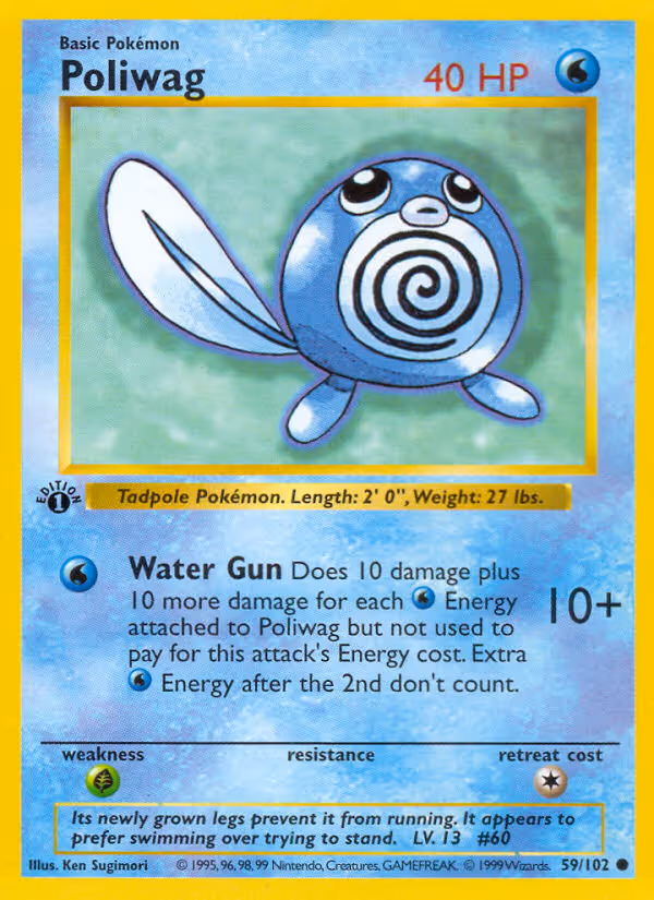Poliwag 59/102 Pokemon card