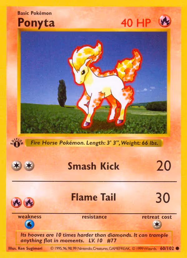 Ponyta 60/102 Pokemon card