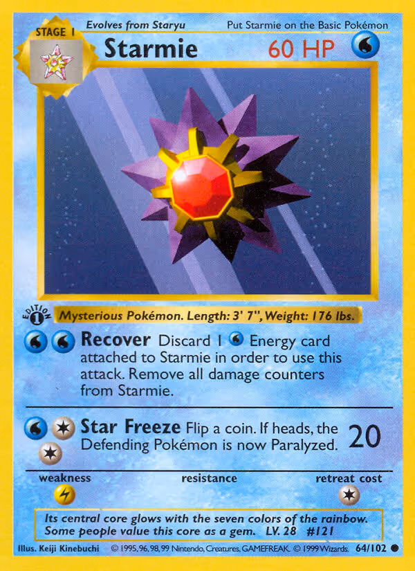 Starmie 64/102 Pokemon card