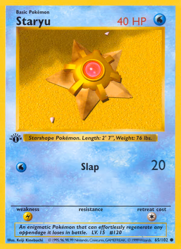 Staryu 65/102 Pokemon card