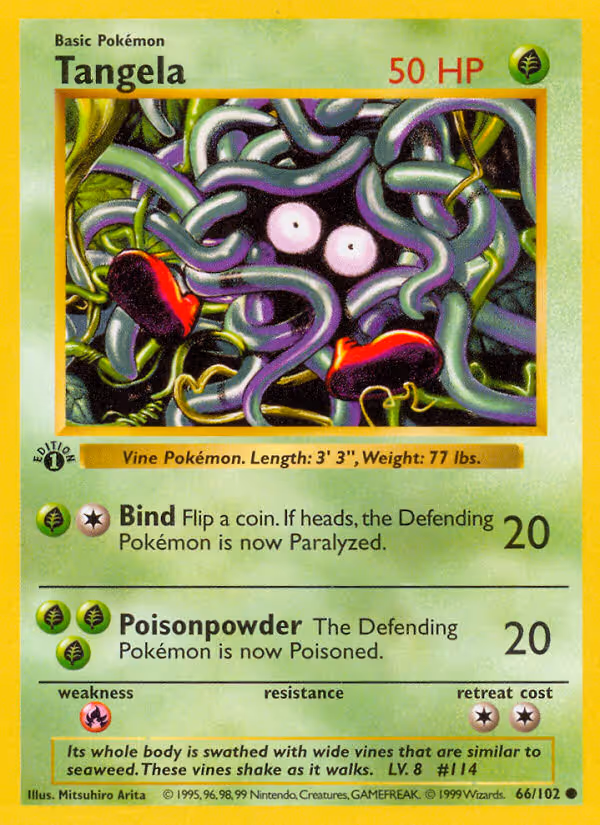Tangela 66/102 Pokemon card