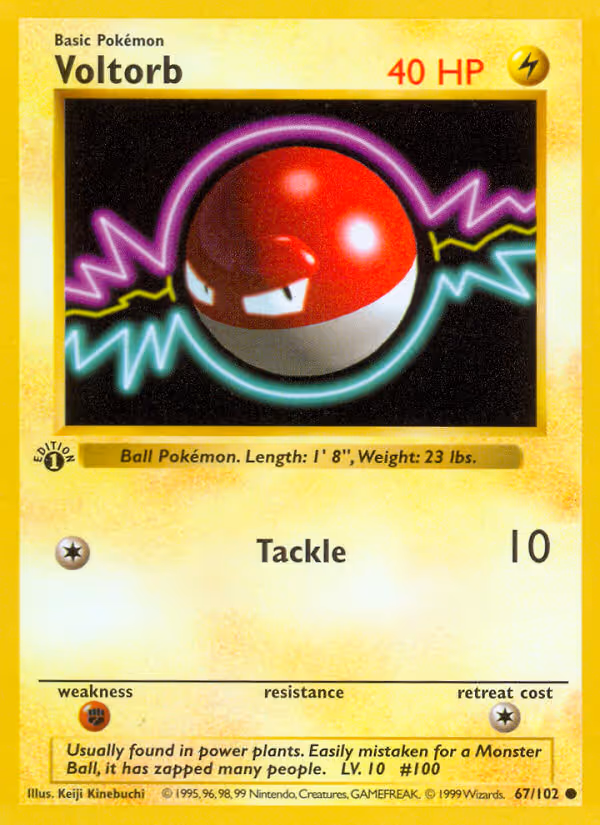 Voltorb 67/102 Pokemon card