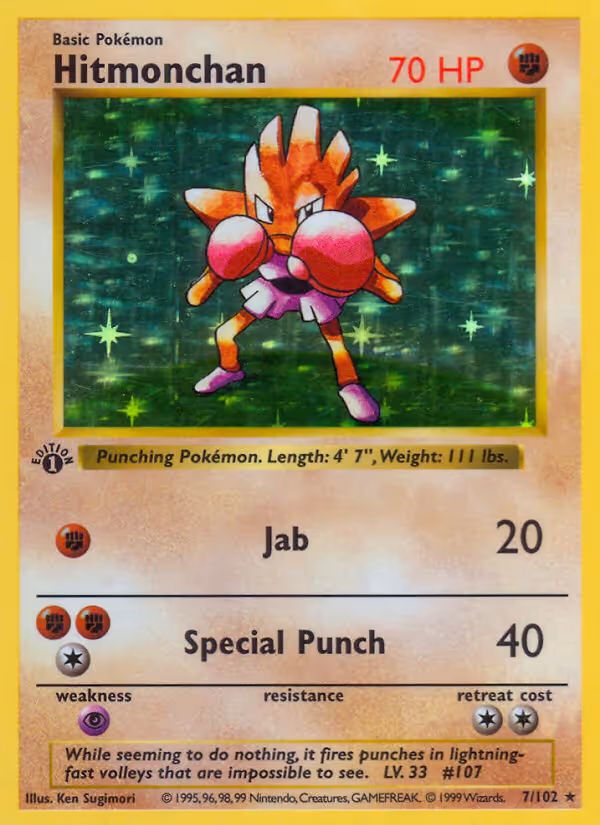 Hitmonchan 7/102 Pokemon card
