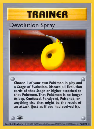 Devolution Spray 72/102 Pokemon card