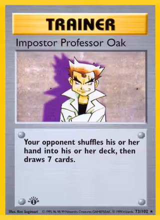 Impostor Professor Oak 73/102 Pokemon card