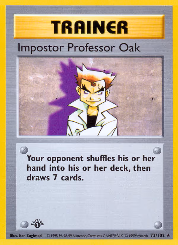 Impostor Professor Oak 73/102 Pokemon card