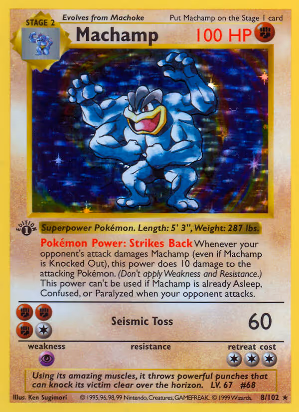 Machamp 8/102 Pokemon card