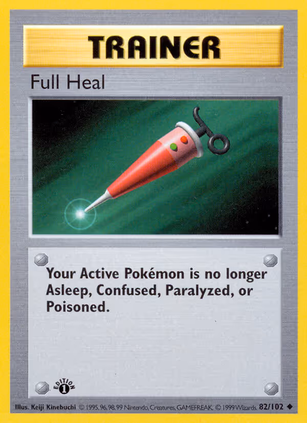 Full Heal 82/102 Pokemon card