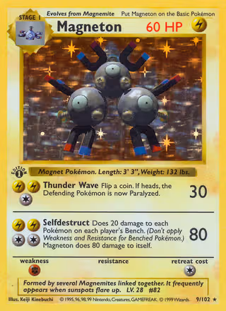 Magneton 9/102 Pokemon card