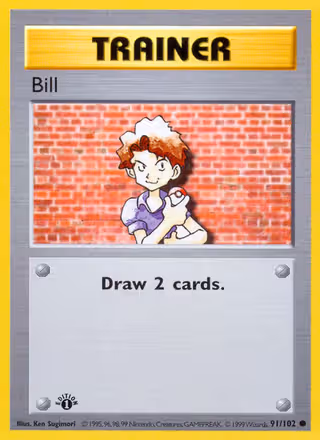 Bill 91/102 Pokemon card