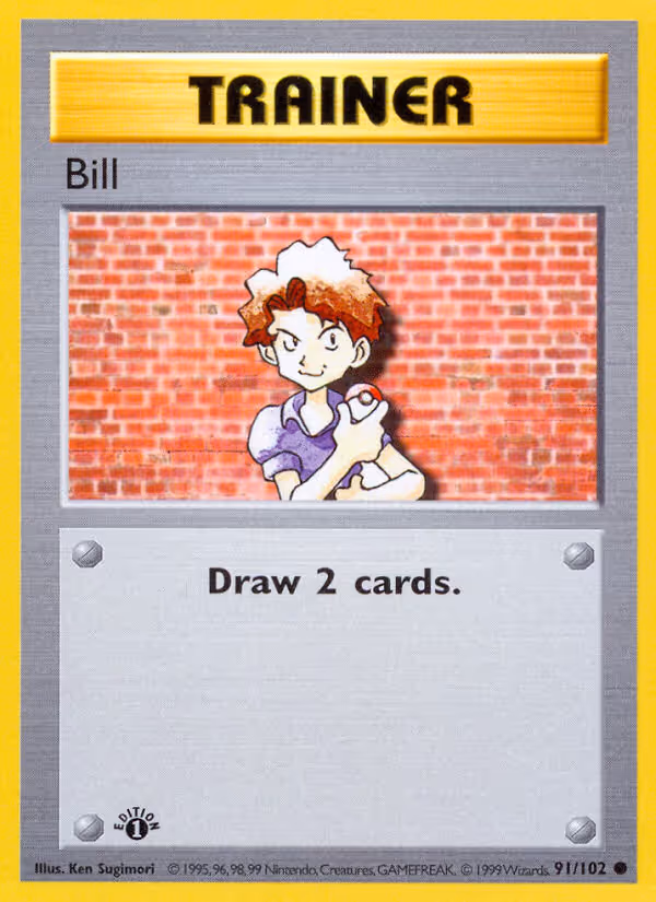 Bill 91/102 Pokemon card