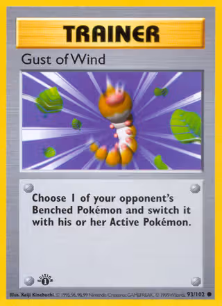 Gust of Wind 93/102 Pokemon card