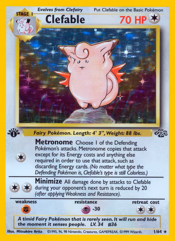 Clefable 1/64 Jungle Pokemon card
