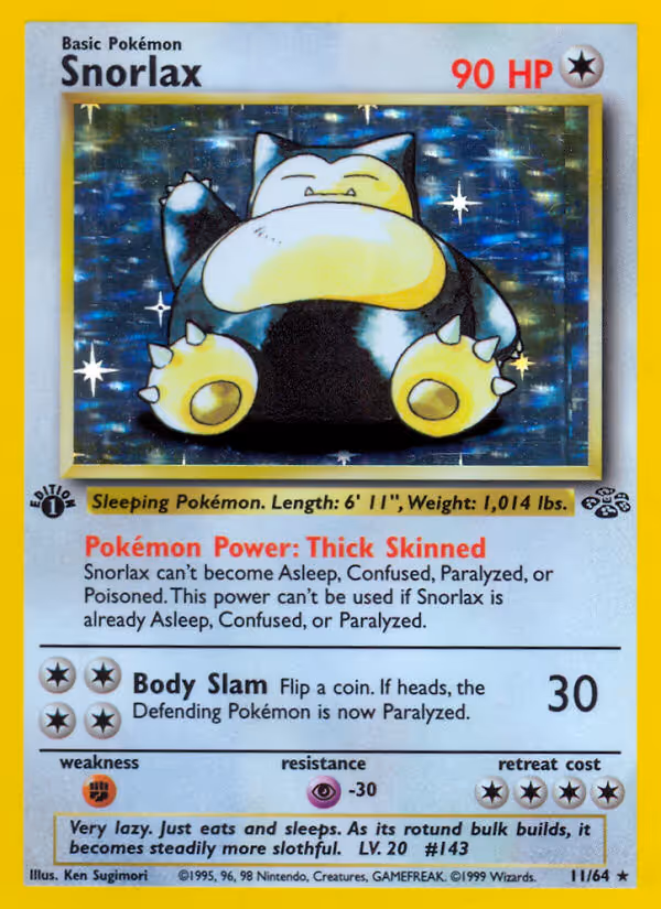 Snorlax 11/64 Pokemon card