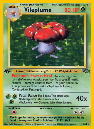 Vileplume 15/64 Pokemon card