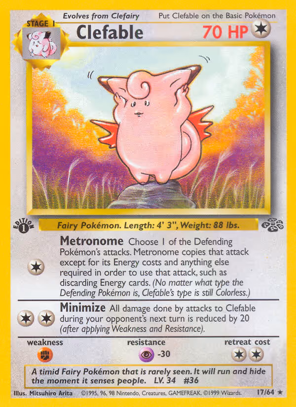 Clefable 17/64 Pokemon card