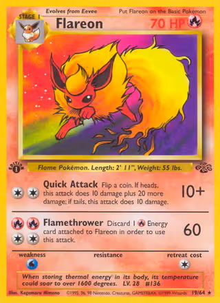 Flareon 19/64 Pokemon card