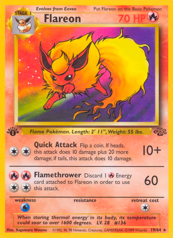 Flareon 19/64 Pokemon card
