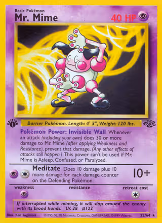 Mr. Mime 22/64 Pokemon card
