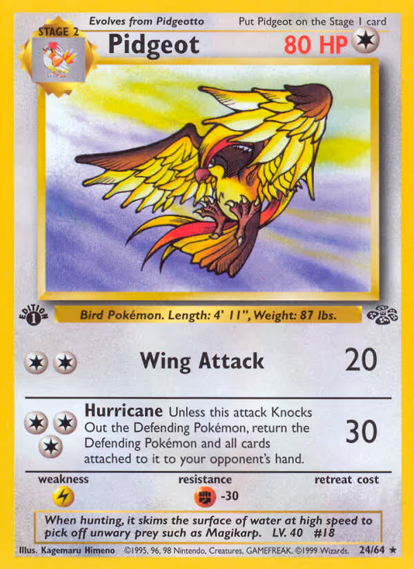 Pidgeot 24/64 Pokemon card