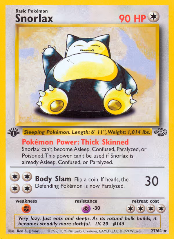 Snorlax 27/64 Pokemon card