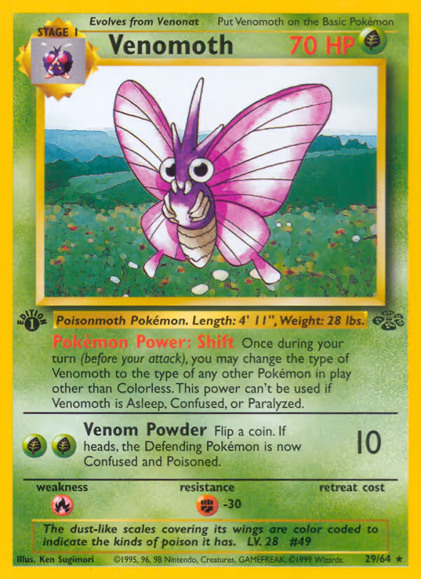 Venomoth 29/64 Pokemon card