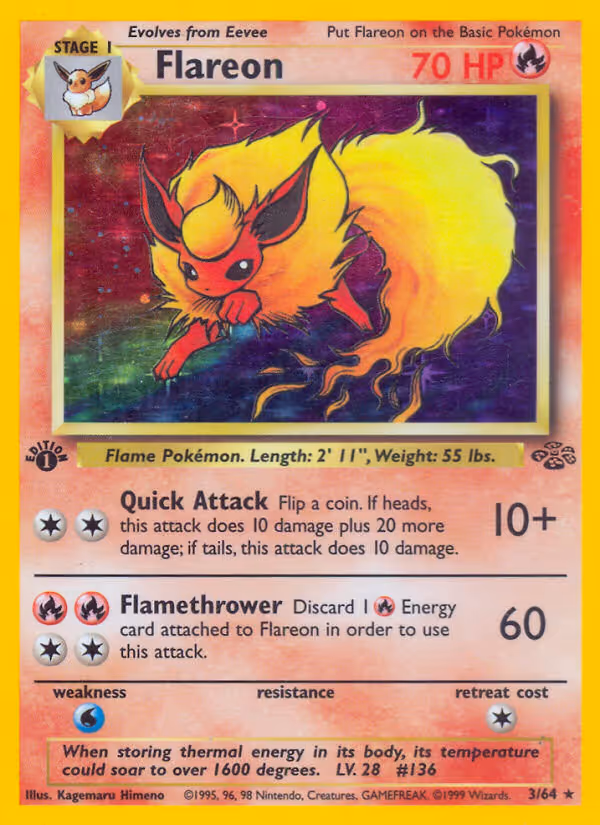 Flareon 3/64 Pokemon card