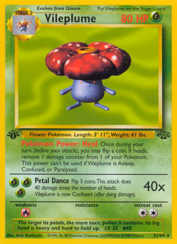 Vileplume 31/64 Pokemon card