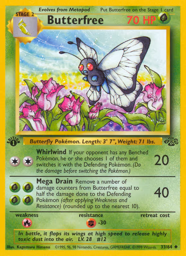 Butterfree 33/64 Pokemon card