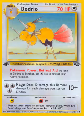 Dodrio 34/64 Pokemon card