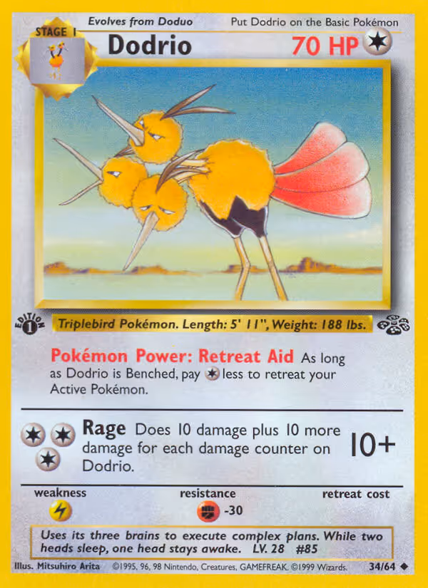 Dodrio 34/64 Pokemon card