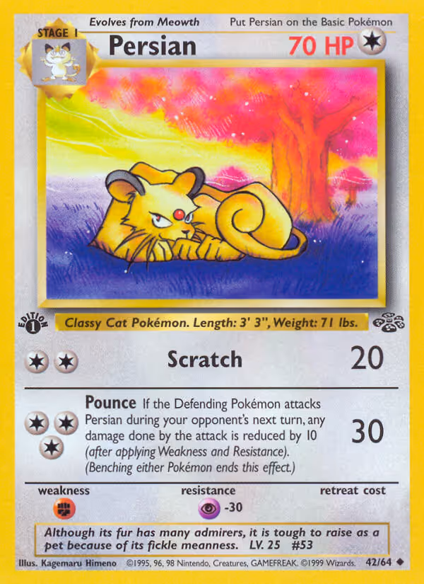 Persian 42/64 Pokemon card