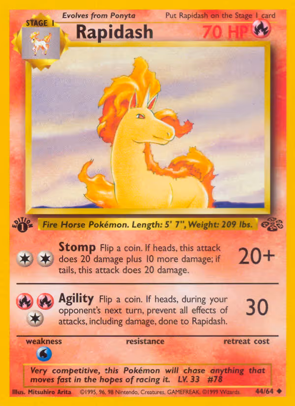 Rapidash 44/64 Pokemon card