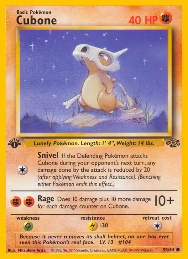Cubone 50/64 Pokemon card