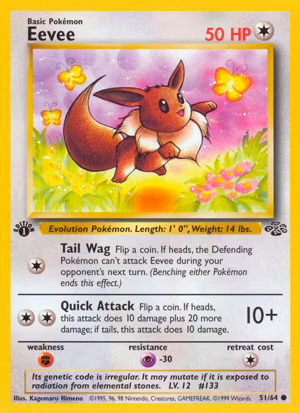 Eevee 51/64 Pokemon card