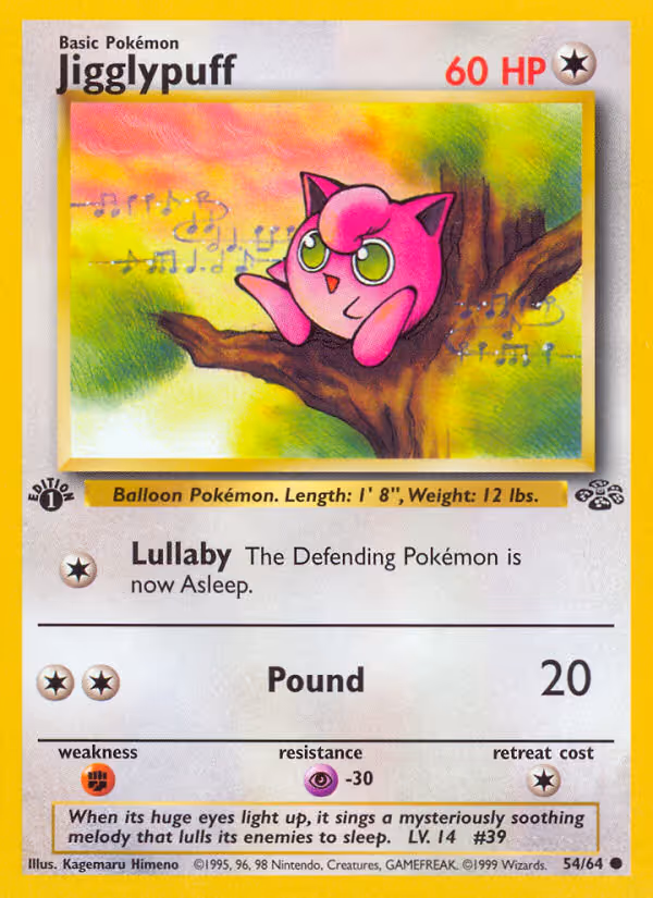 Jigglypuff 54/64 Pokemon card