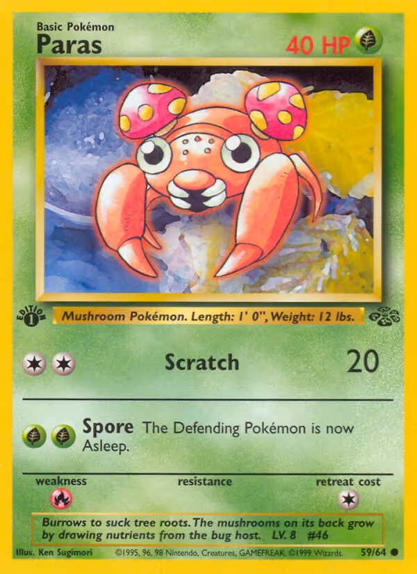 Paras 59/64 Pokemon card