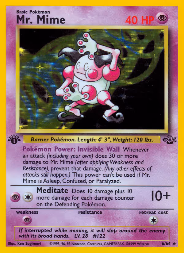 Mr. Mime 6/64 Pokemon card