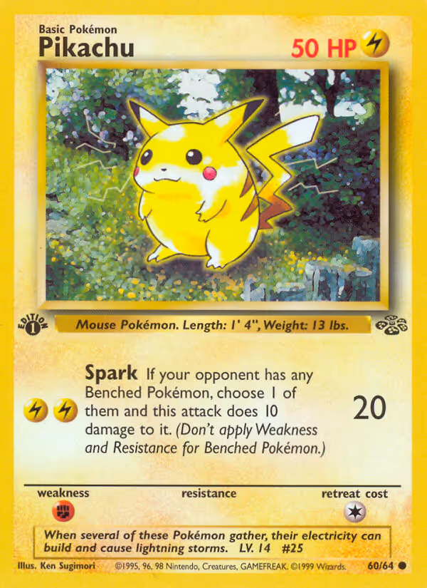 Pikachu 60/64 Pokemon card