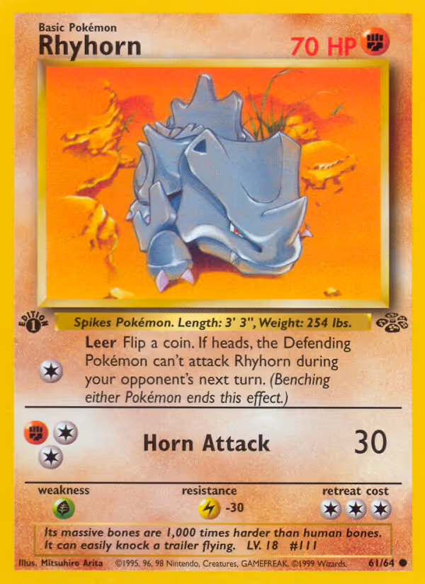 Rhyhorn 61/64 Pokemon card