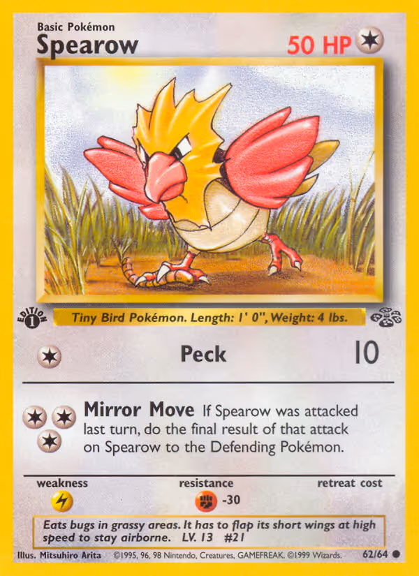 Spearow 62/64 Pokemon card