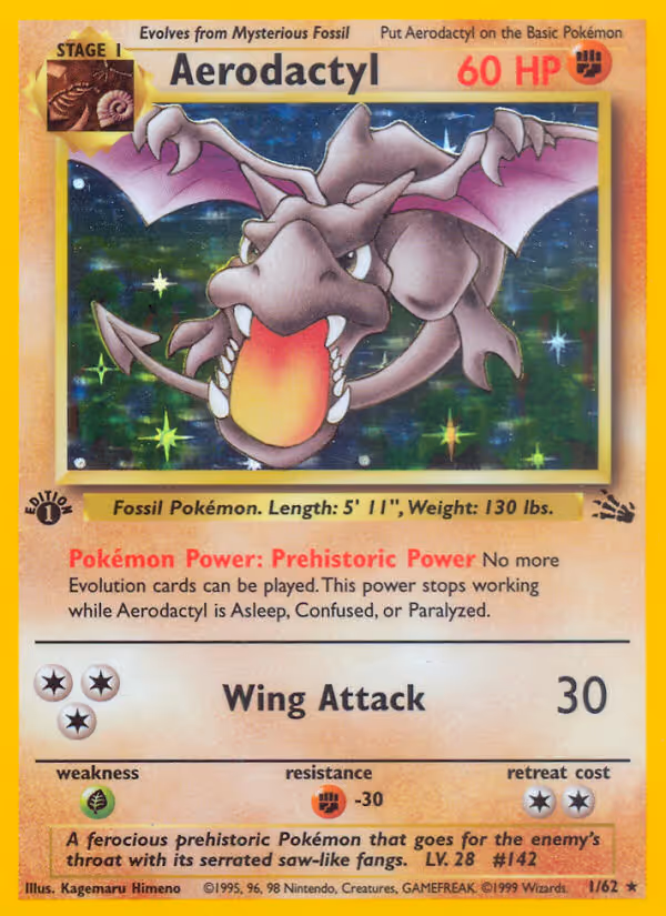 Aerodactyl 1/62 Pokemon card