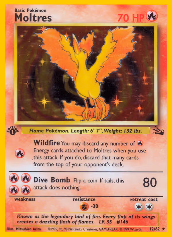 Moltres 12/62 Pokemon card