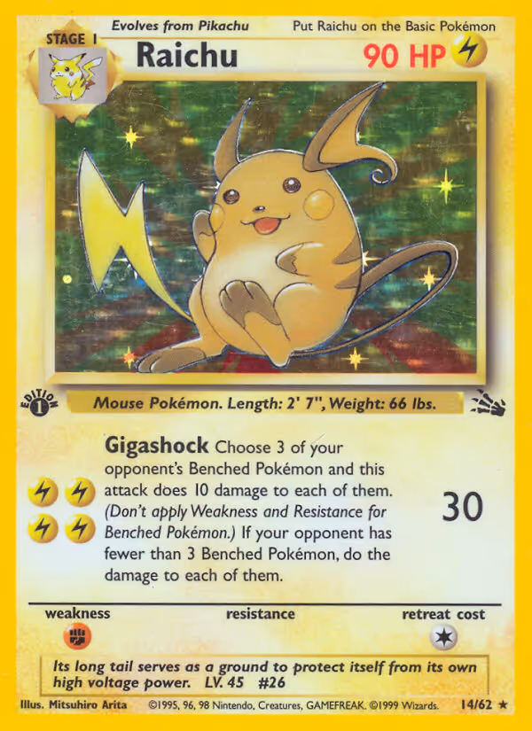 Raichu 14/62 Pokemon card
