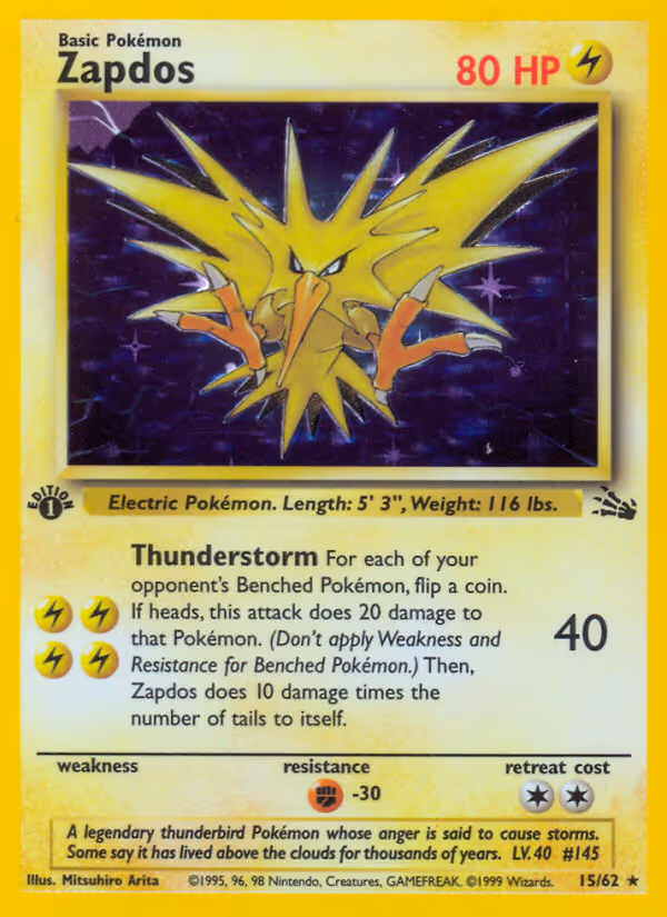 Zapdos 15/62 Pokemon card