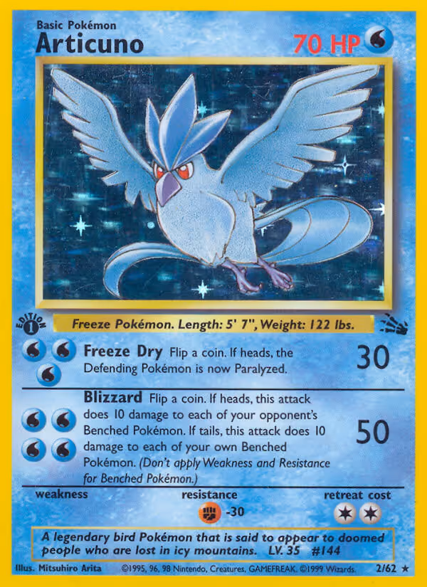 Articuno 2/62 Pokemon card