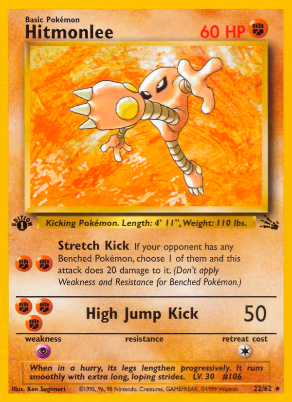 Hitmonlee 22/62 Pokemon card