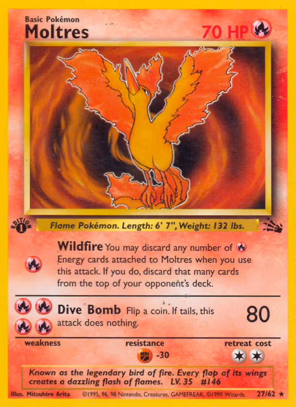 Moltres 27/62 Pokemon card