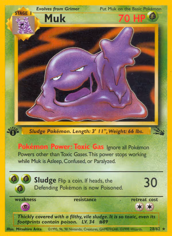 Muk 28/62 Pokemon card
